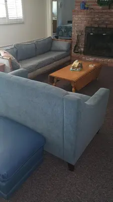 a living room with two couches and a coffee table at Cedar-Lake Area Winter Special Ends 51626 in Bass Lake