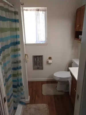 a bathroom with a toilet and a window at Cedar-Lake Area Winter Special Ends 51626 in Bass Lake
