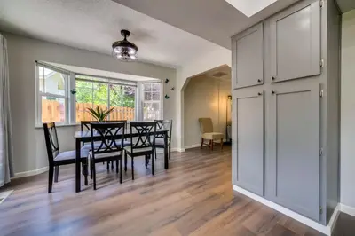 a dining room with a table and chairs at Centrally Located Reno Retreat with Patio and Yard in Reno