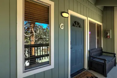 a front door of a house with a window at Private condo steps from ski lift minutes to lake in Stateline