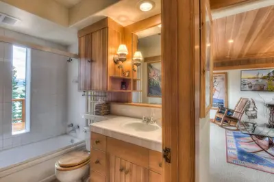 a bathroom with a sink and a toilet at Crystal Bay Lakeview in Crystal Bay