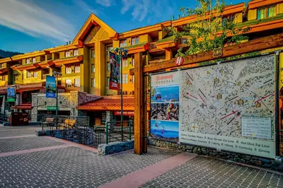 a large map in front of a building at Hounds of Aspen in South Lake Tahoe