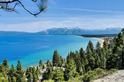 a view of crater lake from the top at Hounds of Aspen in South Lake Tahoe