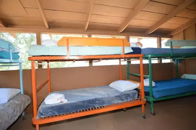 a group of bunk beds in a room at Dupzyk Lake Front Reduced Nightly Rate in Bass Lake