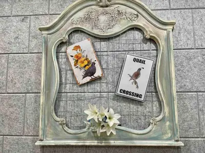 a picture frame with birds and a sign on a wall at Quail Suite HOT TUB BBQ Sleeps 2 in Ahwahnee