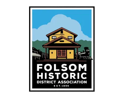 a picture of a house with the words fusionhistoric district association at Executive home in a serene park like setting in Folsom