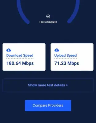a screenshot of a cell phone with the upload speed and upload maps at Artist's retreat near the heart of the city in Sacramento