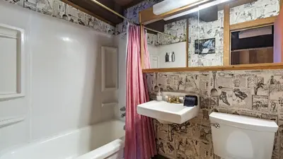 a bathroom with a sink and a toilet at Mt. Jola by AvantStay A 5-minute walk away to Palisades and lifts. in Olympic Valley