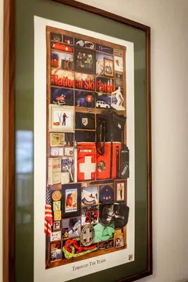 a framed picture of a collage of items on a wall at Alpine Alcove: Tahoe Tranquility Near Kings Beach in Tahoe Vista