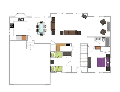 a floor plan of a house at Tippy Canoe by Tahoe Getaways - 4BR West Shore w Private Hot Tub,, Sauna, EV & Walking Distance to Trailhead in Tahoma