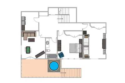 a floor plan of a house at Pinnacle Views at Tahoe Donner - 4BR, Hot Tub in Truckee