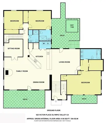 a floor plan of a house at Victory Place at Palisades - Stunning 5 BR with Private Hot Tub and Pool Table in Olympic Valley