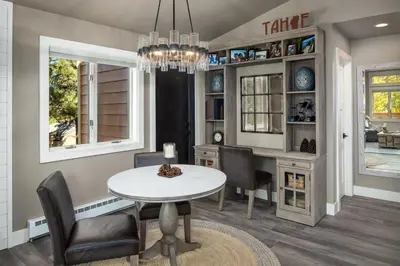 a dining room with a table and chairs at 128 McCloud - Luxury Couples Retreat in Incline Village