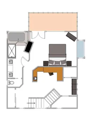 a floor plan of a house at Huckleberry Haven by Tahoe Getaways - Luxury Lake View 4BR in North Lake with Private Hot Tub in Carnelian Bay