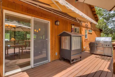 a grill on the deck of a house at Hawk's Peak at Tahoe Donner in Truckee