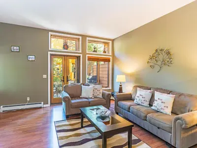 a living room with two couches and a table at 39 McCloud Incline Village in Incline Village