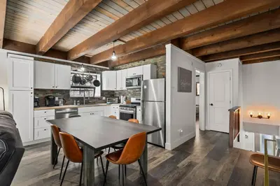 a kitchen and dining room with a table and chairs at Incline Village Championship Golf Coarse Retreat in Incline Village