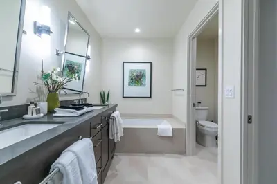 a bathroom with a sink and a tub and a toilet at Crystal Bay Retreat 204 in Crystal Bay