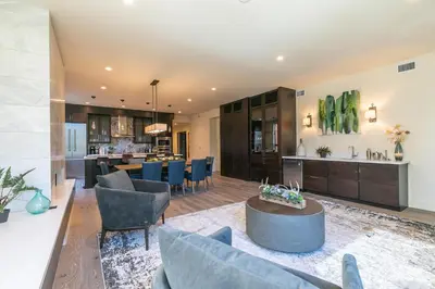 an open living room with a dining room and kitchen at Crystal Bay Retreat 204 in Crystal Bay