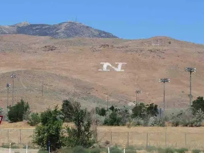 a hill with the letter n on it at Vibrant Boho Home 3 Bed Pet Friendly in Reno