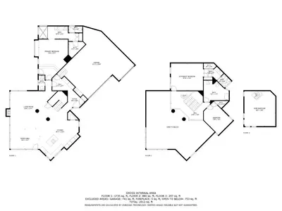 a floor plan of a house at Open Air at Palisades - 3 BR, Brand New Construction - Wrap-Around Deck w Hot Tub in Olympic Valley