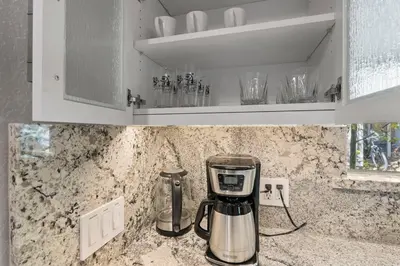 a coffee maker on a counter in a kitchen at Tahoe Bliss: Ski, Hike, & Relax in Incline Village