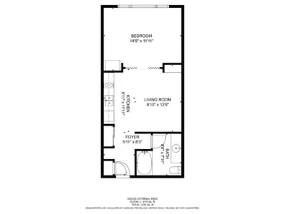 a floor plan of a house at Palisades Tahoe Lodge Rentals Studio #148 in Olympic Valley