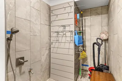 a shower in a bathroom with a glass door at Luxury at Altitude – Base Camp 2 Bedroom condo in Kirkwood