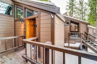 a row of modular homes with a deck at Northstar Resort Condo with Hot Tub, Shuttle Access! in Truckee