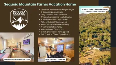 a flyer for a mountain farms vacation home at Campground at Sequoia Mountain Farms - Bring Your Own Tent or RV - No Bedrooms or Beds Provided in Miramonte