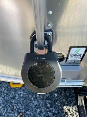 a speaker hanging from the side of a bed at Modern Airstream with amazing view - 10 to 15 minutes from Kings Canyon National Park in Dunlap