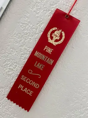 a red flag hanging on a white wall at Scenic view villa near Yosemite in Groveland