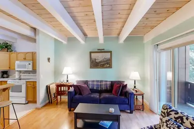 a living room with a couch and a table at Take a Peak in Incline Village