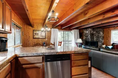 a kitchen with a counter top and a dishwasher at Cardinal's Nest in Groveland