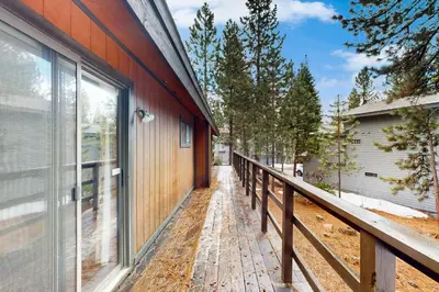 an exterior view of a house with a balcony at Scenes of Evergreens in Incline Village