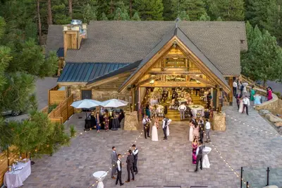 a group of people standing outside of a building at The Cottages - Ski Shuttle, Ski Valet - 2-Bedroom in Truckee