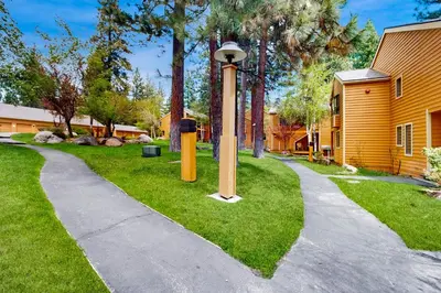 a street light in the grass next to a house at McCloud 176 in Incline Village