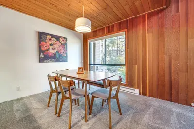 a dining room with a wooden table and chairs at 2 Mi to Beach Inviting Incline Village Escape in Incline Village
