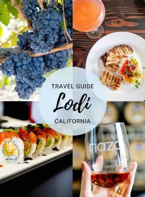 a collage of pictures of food and a glass of wine at Mid Century Wineries Game Room in Lodi
