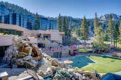 a view of a resort with a water park at Ski-InandSki-Out and Resort Perks Olympic Valley Gem in Olympic Valley
