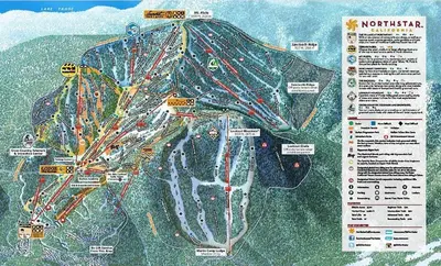 a map of a amusement park with a map at Penthouse Residence The Ritz-Carlton Lake Tahoe in Truckee
