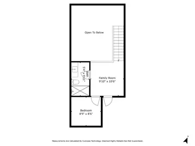 a floor plan of a small house at Palisades Tahoe Lodge Rentals Studio Loft #356 in Olympic Valley