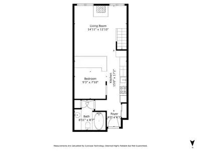 a floor plan of a house at Palisades Tahoe Lodge Rentals Premium Studio Loft #336 in Olympic Valley