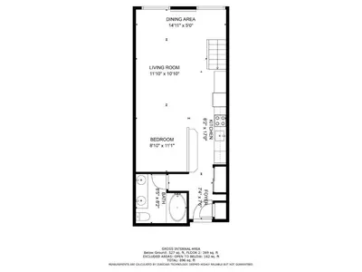 a floor plan of a house at Palisades Tahoe Lodge Rentals Studio Loft #346 in Olympic Valley