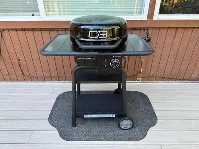 a grill sitting on a table with a pan on it at Tahoe Time Cabin in Incline Village