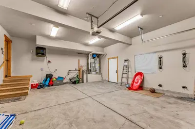 a large room with a garage with a basketball court at Kings Beach Retreat, Hot Tub, Walk to Beach in Kings Beach