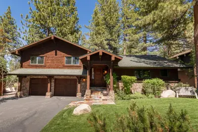 a house with a gambrel roof at Serenity at Dollar Point - Luxurious 4BR w Private Backyard in Tahoe City