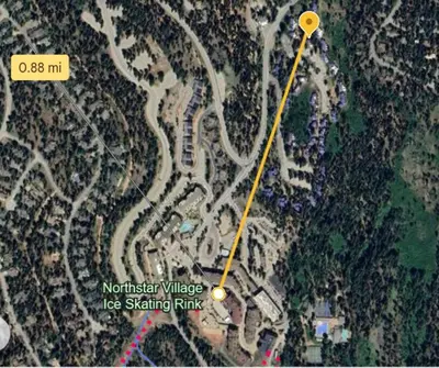 a map of a parking lot with a yellow line at Luxury 3 BDR Northstar Condo in Truckee