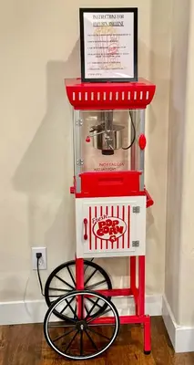 a red and white blender with a box on top at Family get away Near Sly Park Lake & Apple Hill in Pollock Pines