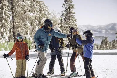 a group of people on skis in the snow at Kirkwood Retreat - 2 Bedroom Condo condo in Kirkwood